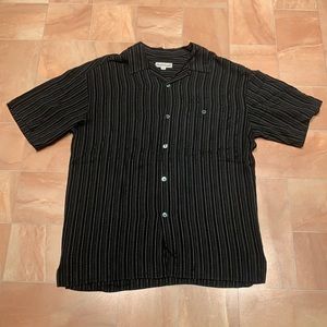 Pronto Uomo Men's Casual Vertical Detail Striped Button Down Short Sleeve Shirt